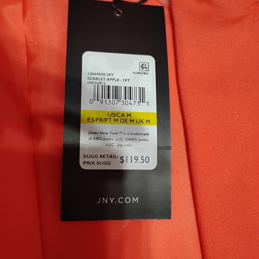 Jones New York Scarlet Apple Double-Breasted Jacket Blazer Size M NWT - Picture 8 of 9